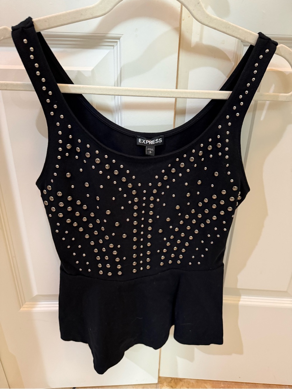 Express Black Studded Peplum Tank